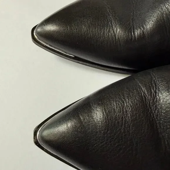 MARC FISHER LTD Black Leather Studded Ankle Boot 9.5 - Picture 10 of 16